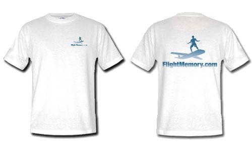 Clothing: T-Shirt (white) with 2 FlightMemory Logo's